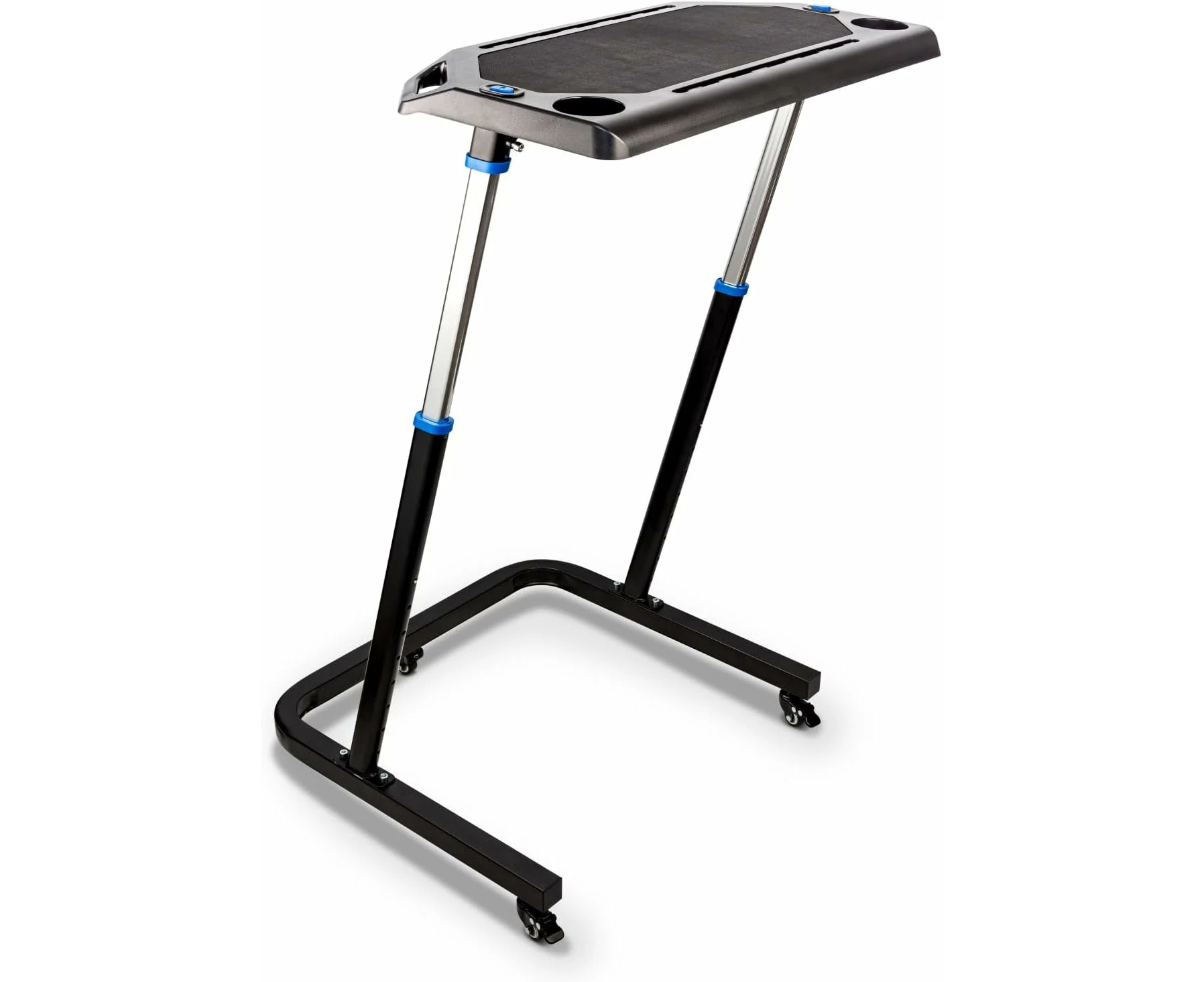 Alpcour Adjustable Bike Trainer Fitness Desk - Non-Slip Surface, Gadget Slots, and Lockable Wheels