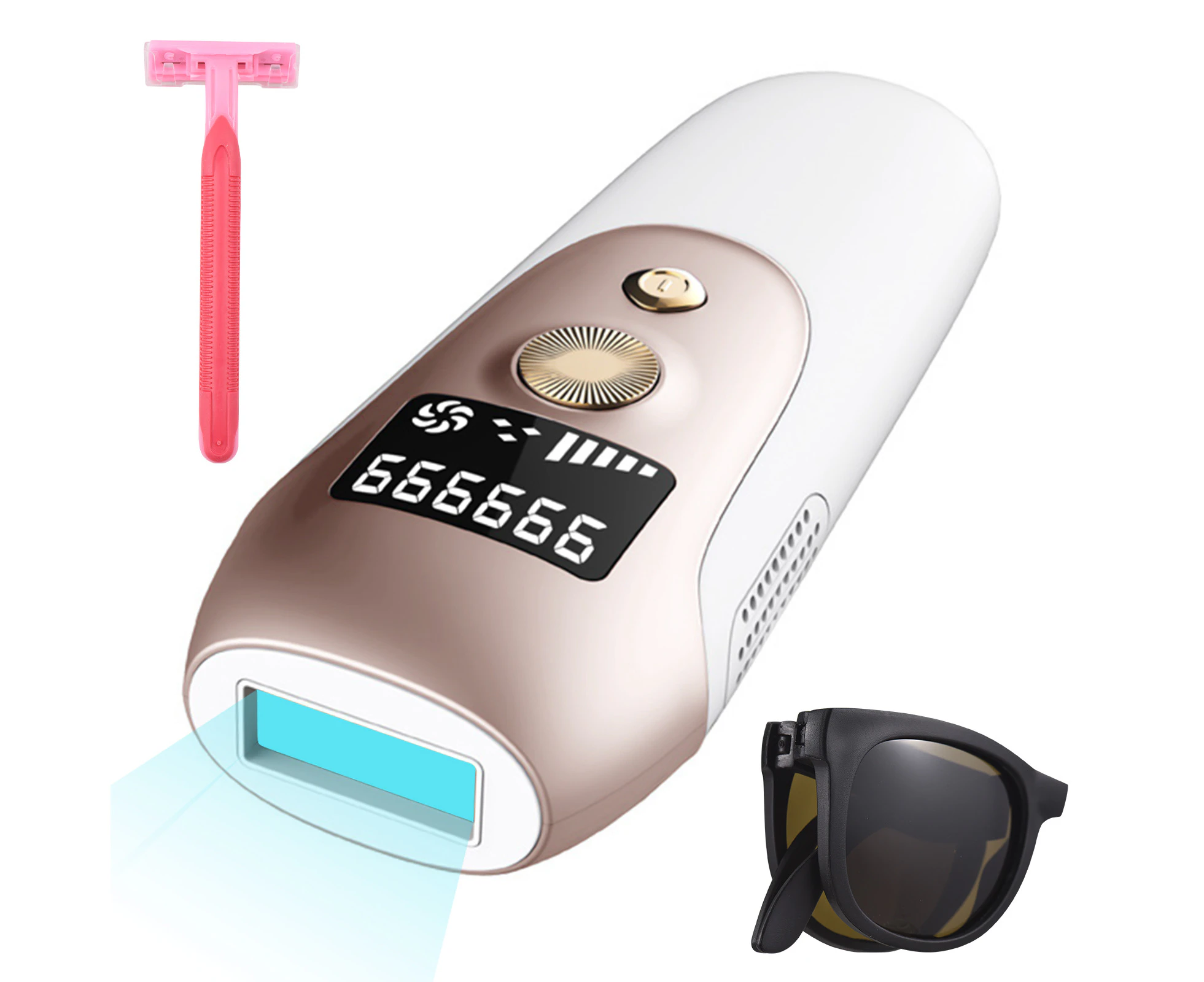 2-in-1 Laser Hair Removal with Skin Rejuvenation Mode At-home IPL Hair Removal Device 5 Gears Permanent Facial Bikini Hair Removal for Women Man with Shave