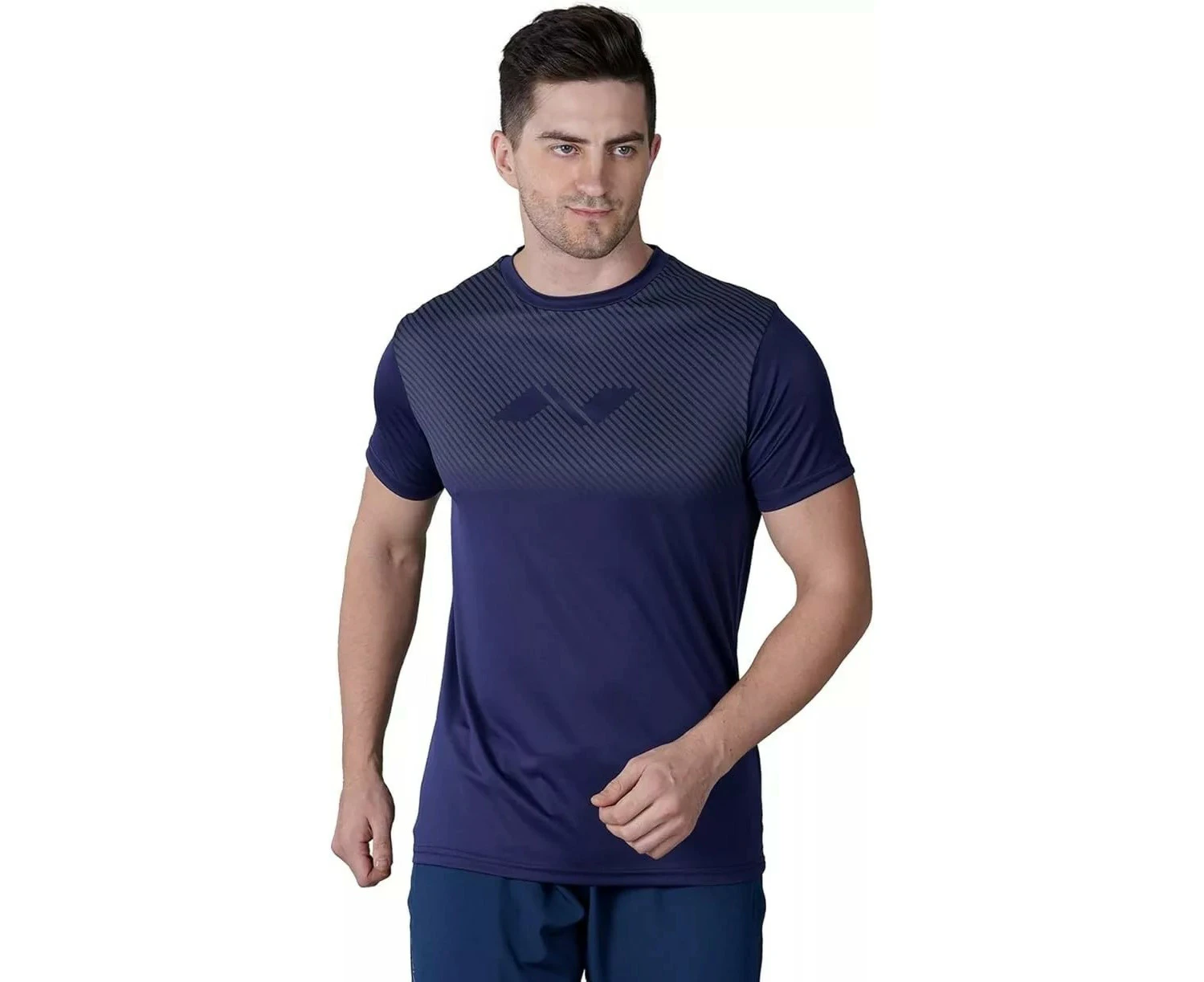 Nivia Nitro-13 Round Neck T-Shirt for Men (Navy Blue, XXL) | Light Weight | Comfortable | Stylish