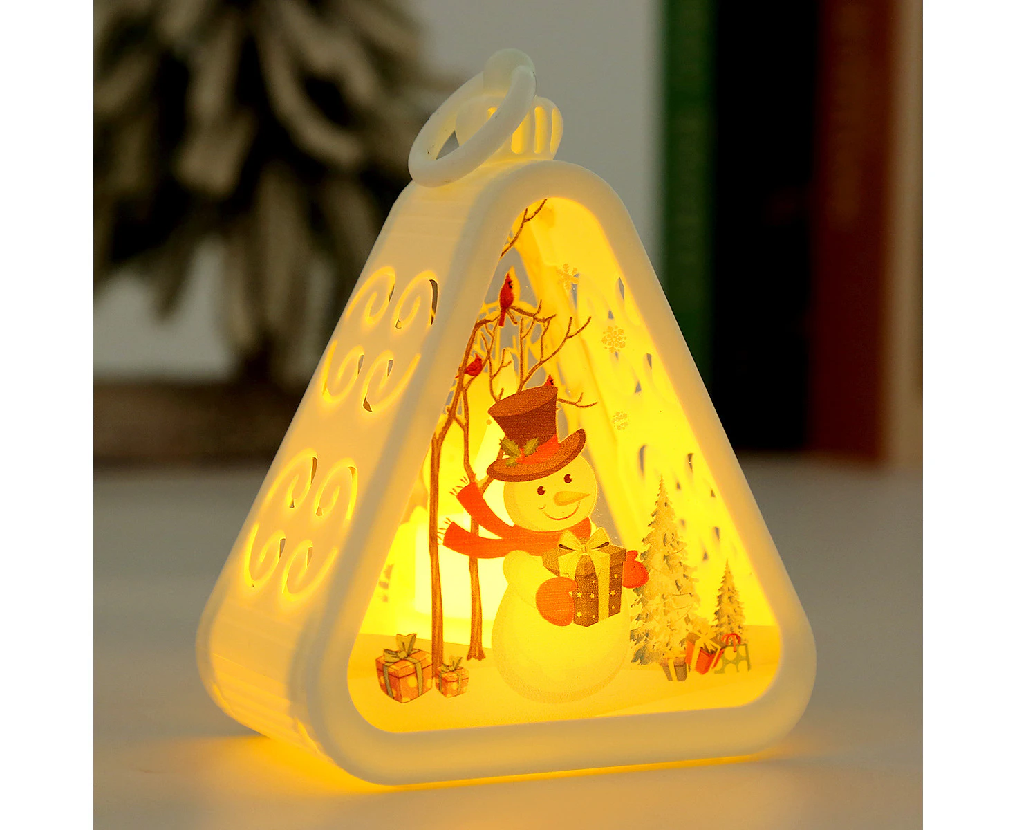 Retro Christmas Night Light, Christmas Nursery Night Light - Warm Light Beside Bed Lamp, Battery Operated Nursery Sleep Light for Indoor/Outdoor Decor - B