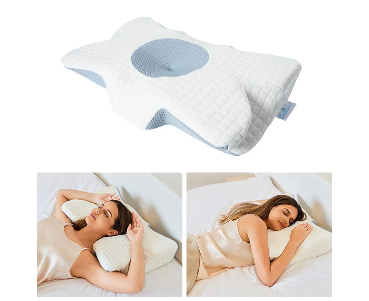 Memory Foam Cervical Pillow, Contour Pillow, Pain Relef, Ergonomic Pillow for Side, Back & Stomach Sleepers