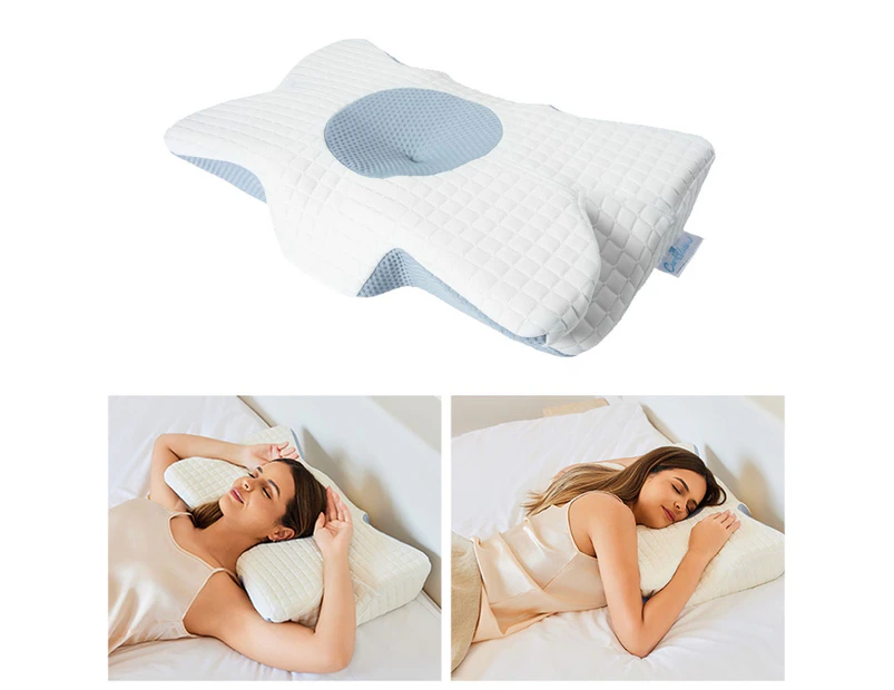 Memory Foam Cervical Pillow, Contour Pillow, Pain Relef, Ergonomic Pillow for Side, Back & Stomach Sleepers