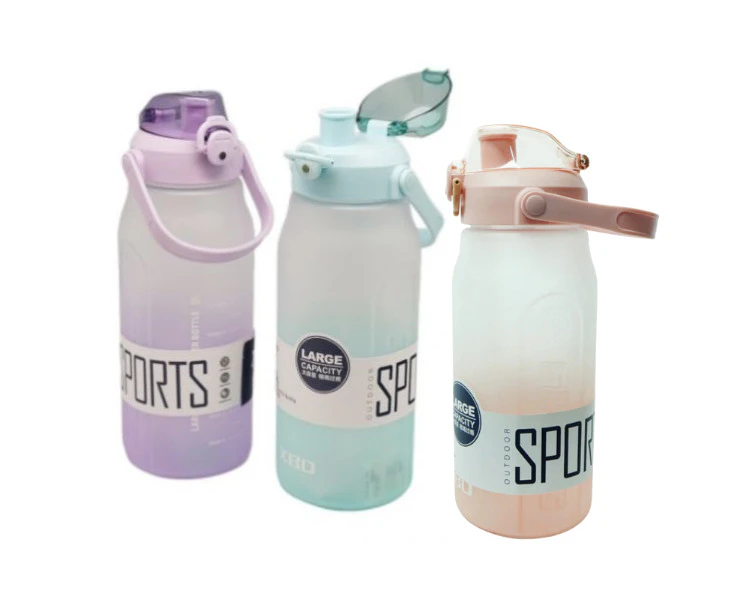 Gradient 2L Assorted Sports Water Bottle with Straw (colour selected at random)