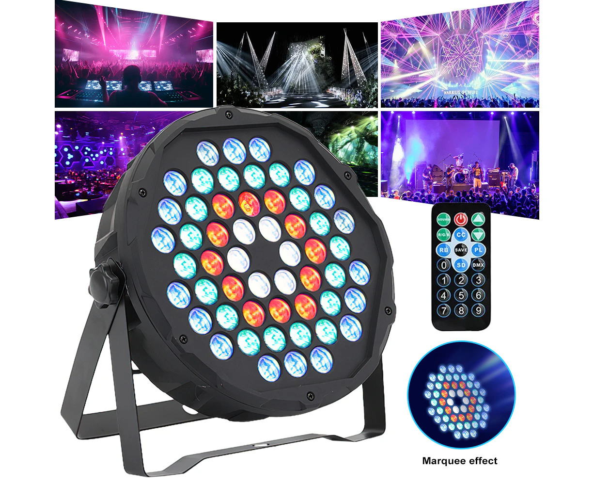 54W RGBW 54 LED Par Light DMX Can Beam Wash Outdoor Stage DJ Party KTV Home Lights Show