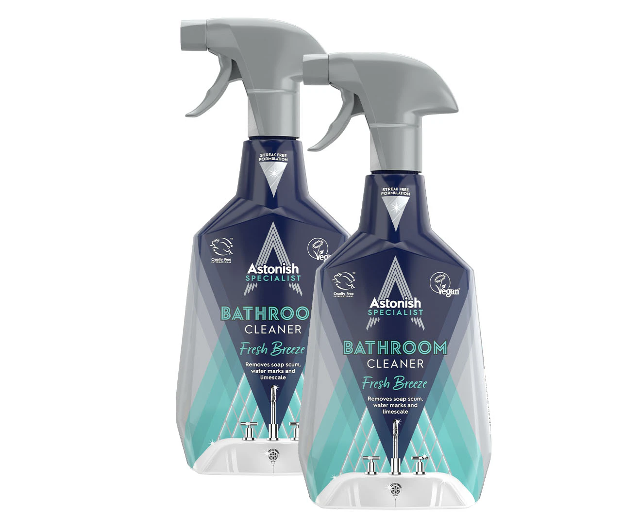 2 x Astonish Specialist Bathroom Cleaner Fresh Breeze 750mL