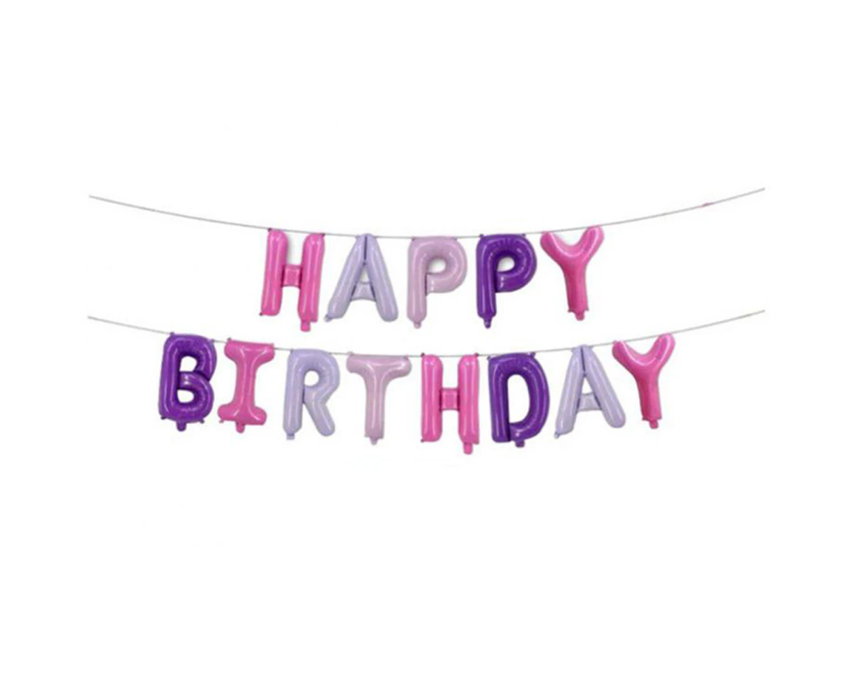 "HAPPY BIRTHDAY" Foil Balloons Anniversary Birthday Party Decor Beautiful Balloon(Pink Mauve)