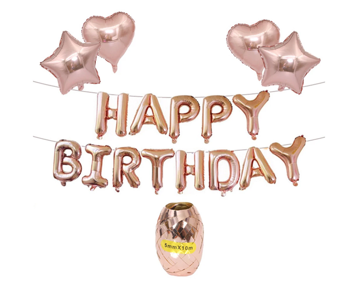 "HAPPY BIRTHDAY" Foil Balloons Set Anniversary Birthday Party Decor Beautiful Balloon