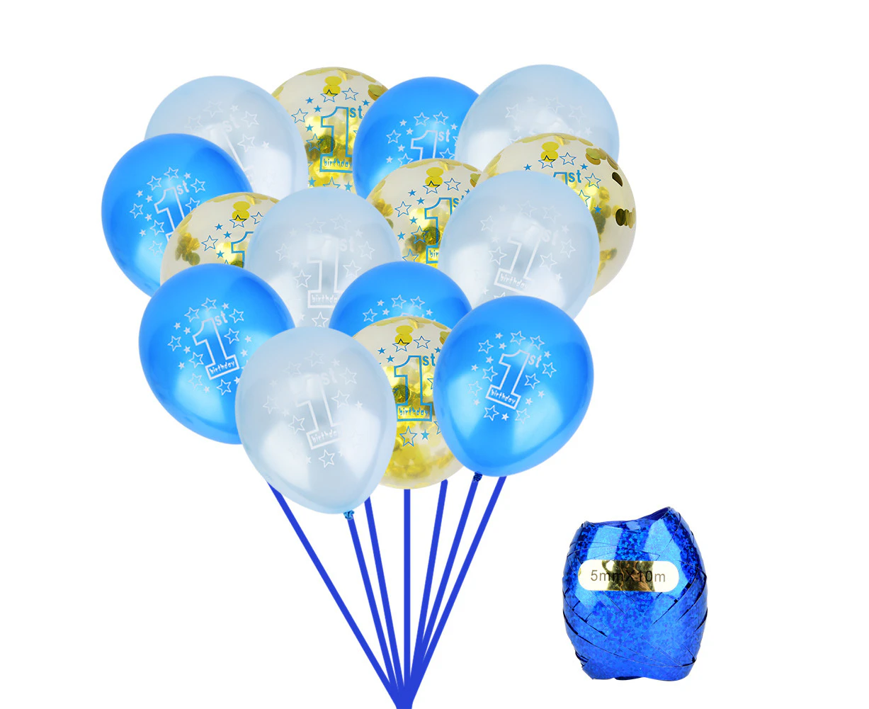 15Pcs 12Inch Latex Balloons Confetti Printed Transparent Balloons For Baby Shower(A)