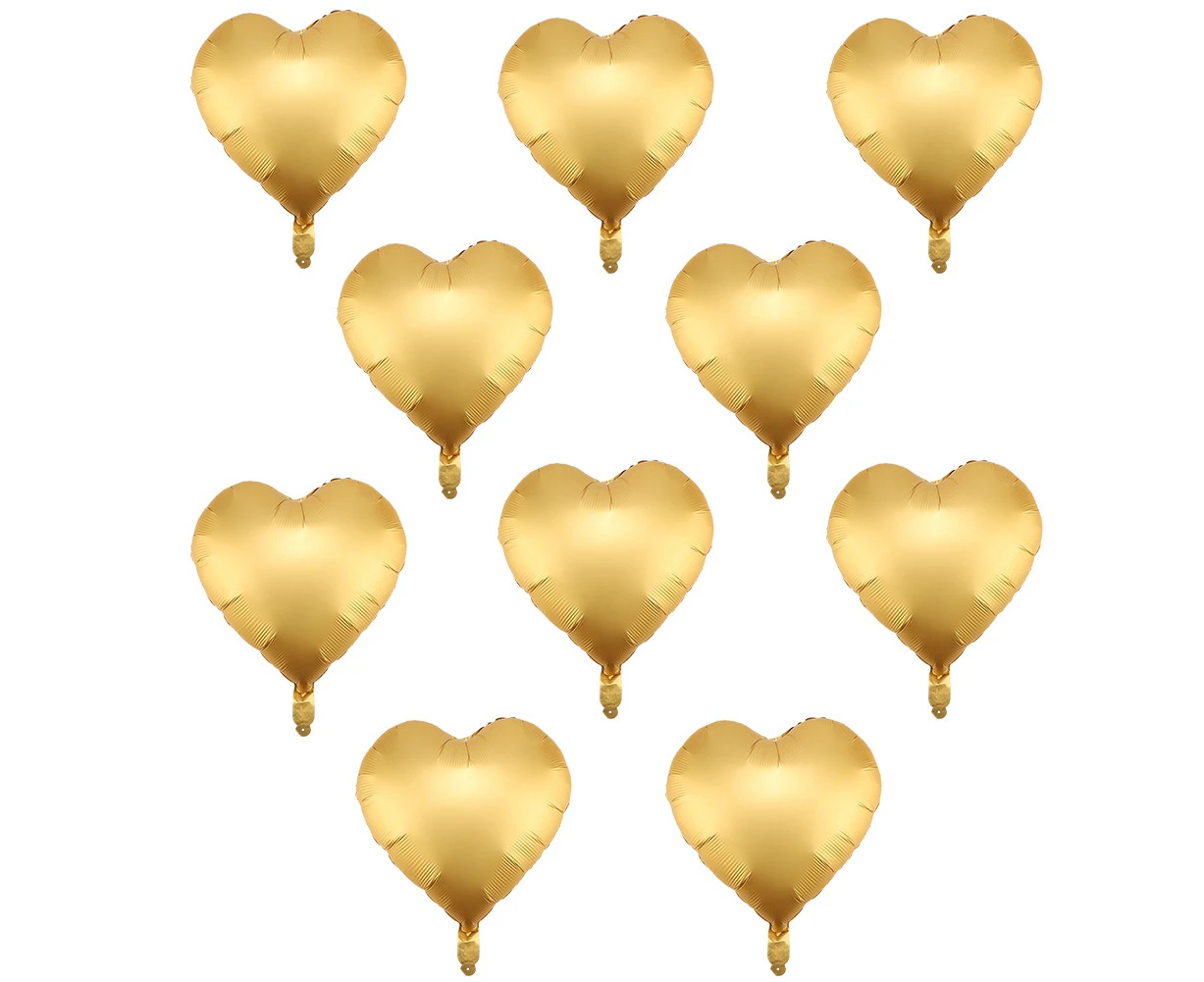 10PCS 18" Multicolor Heart Shaped Latex Balloons Wedding Party Decor Balloon(gold)