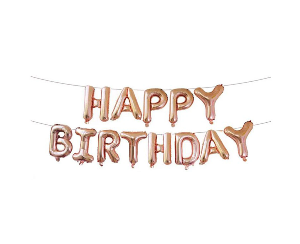 "HAPPY BIRTHDAY" Foil Balloons Anniversary Birthday Party Decor Beautiful Balloon(Rose Golden)