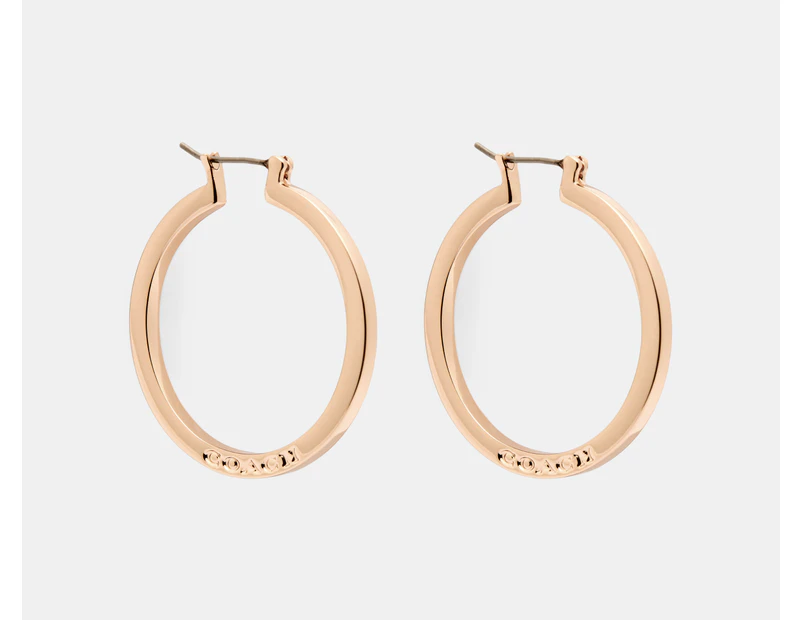 Coach Classic Hoop Earrings - Rose Gold