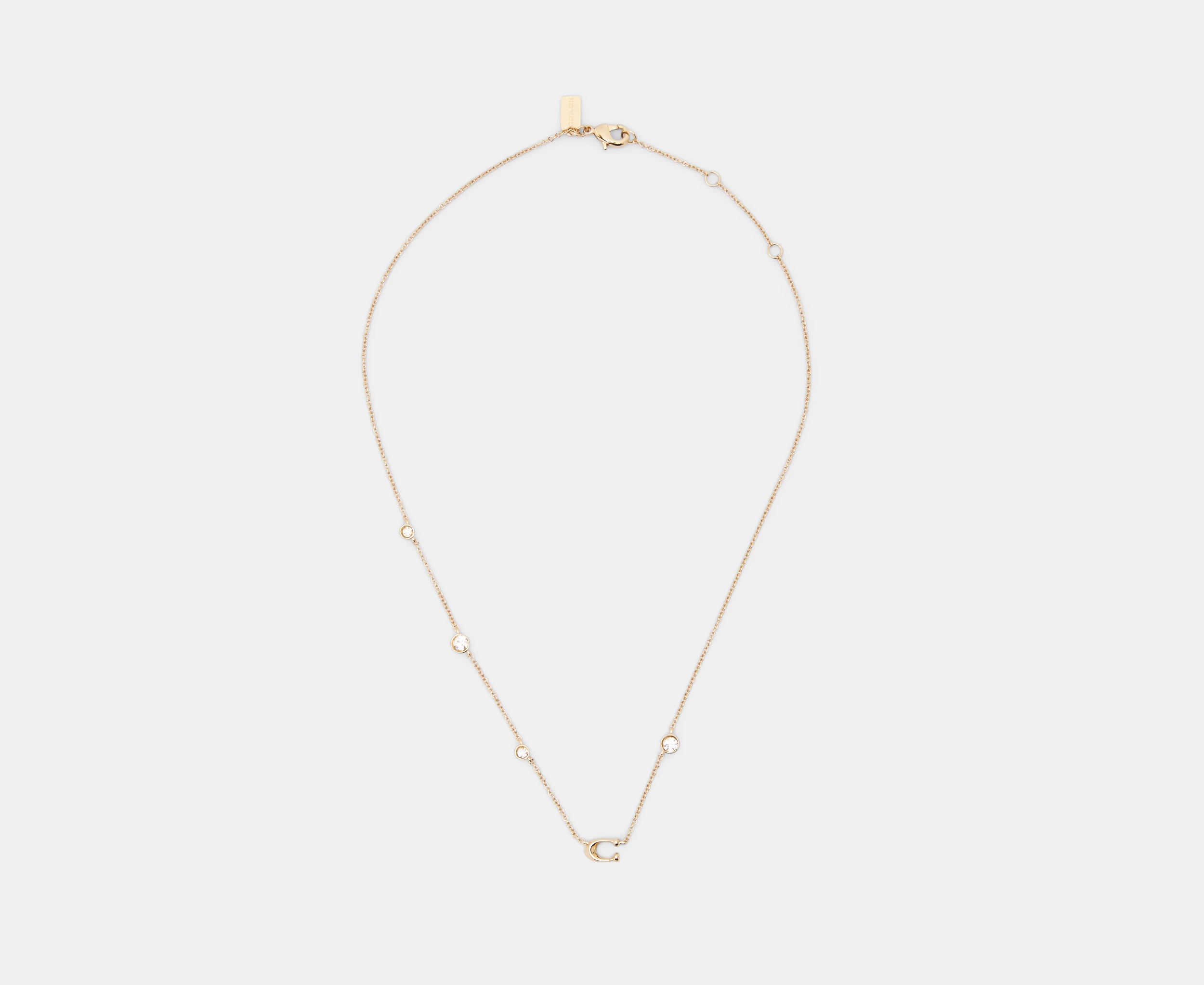 Coach Diamante Signature Necklace - Gold