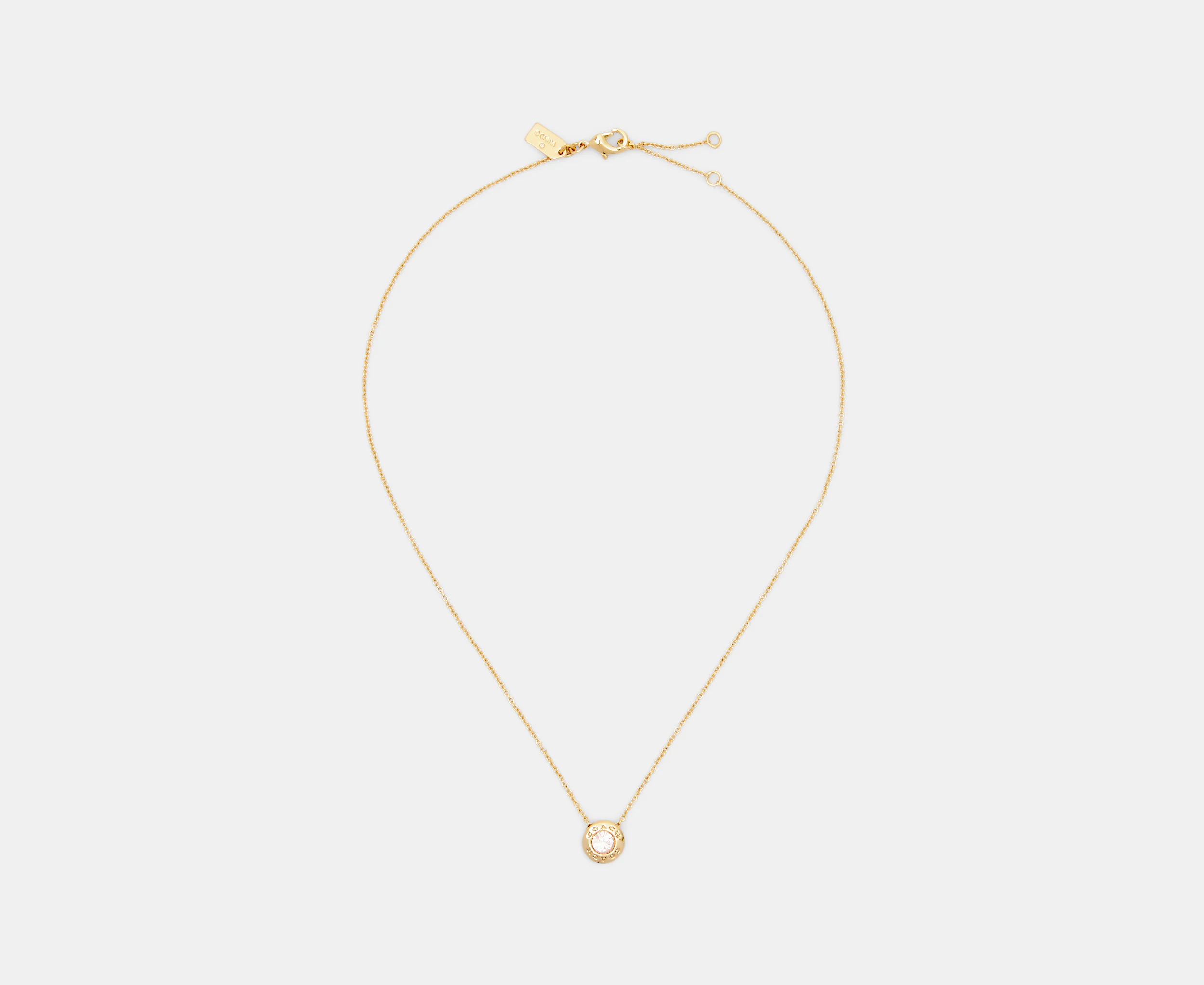 Coach Open Circle Stone Pendant Necklace - Gold