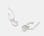 Coach Classic Diamante Drop Earrings - Silver