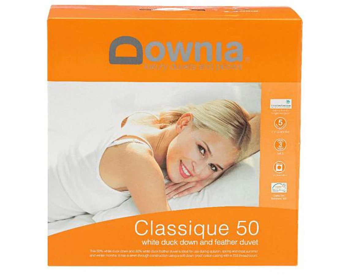 Classique 50 Duck Down And Feather Duvet (White) - Single