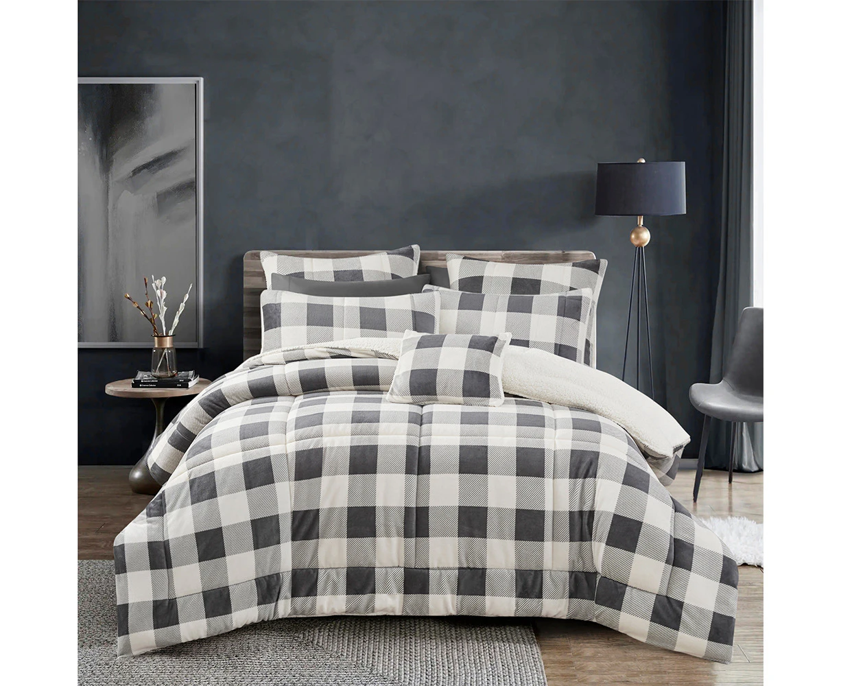 Bianca Naya Comforter Set w/ Pillowcase Home/Room Bedding Grey Super King Bed