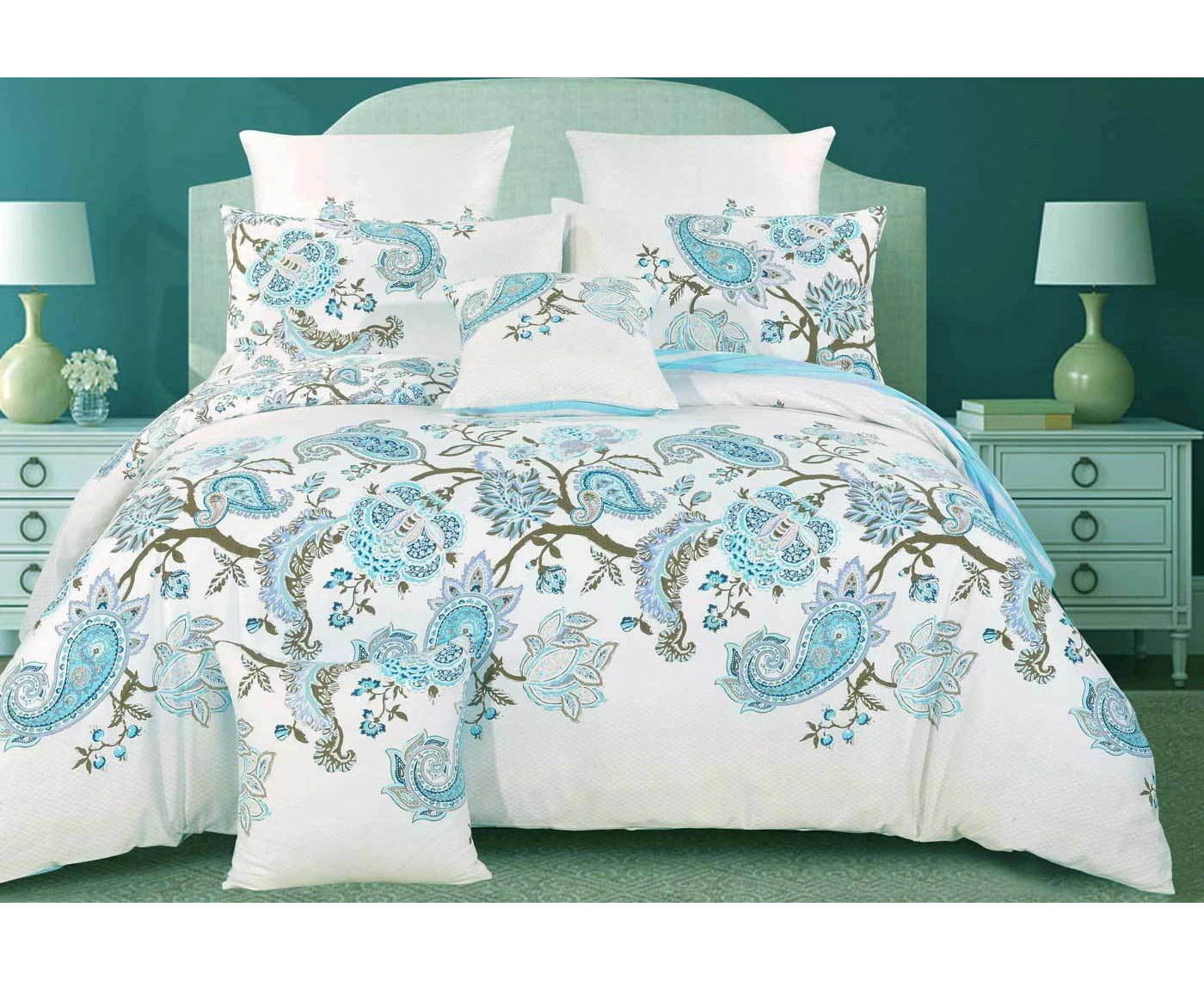 Luxton Blue Paisley Cotton Quilt Cover Set