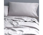 Park Avenue 500TC Single Bed Natural Cotton Fitted/Flat Sheet/Pillowcase Silver