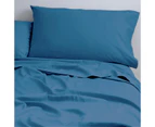 Park Avenue 500TC Single Bed Natural Cotton Fitted/Flat Sheet/Pillowcase Blue