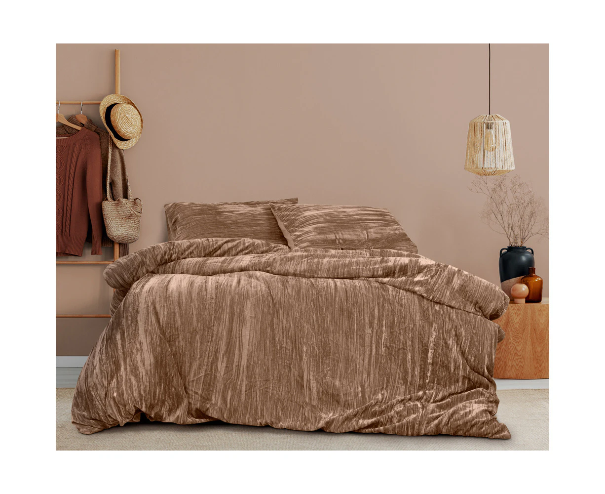 Ardor Boudoir Vivienne Jacquard Quilt Cover w/ PCase Set Champagne