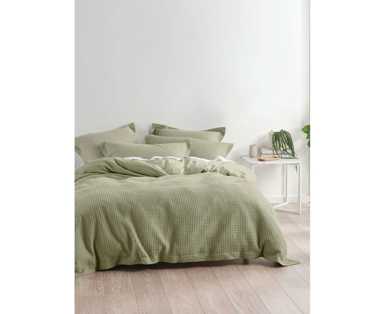 Linen House Deluxe Waffle Quilt Cover Set Eucalyptus