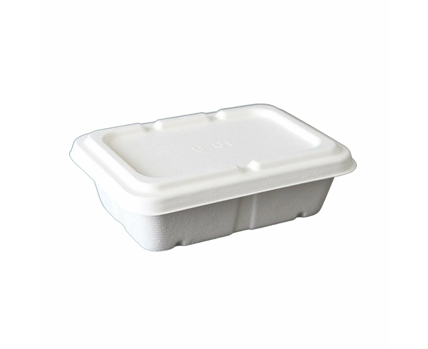 50PCS Square Disposable Lunch Box Thickened Takeout Salad Bowl White