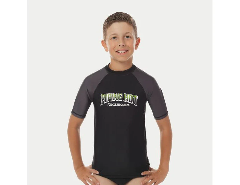 Piping Hot Swim Short Sleeve Rash Vest