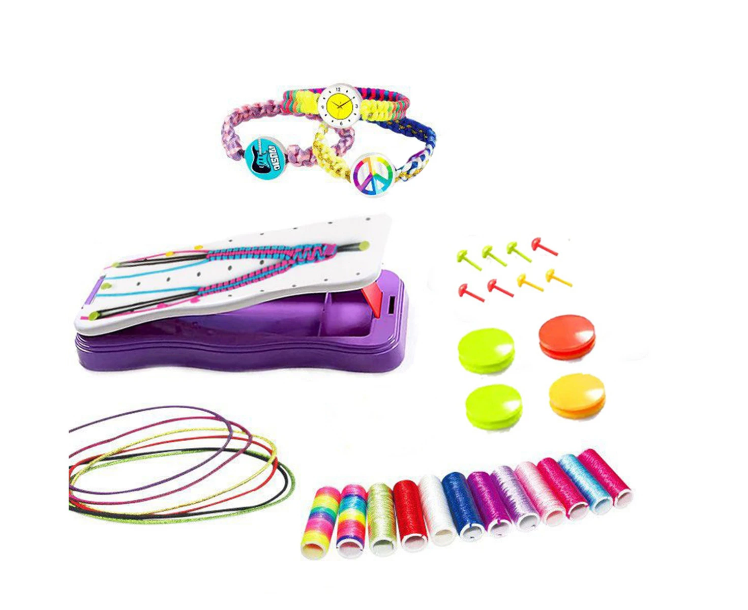 DIY Hand Rope Braider Set, Friendship Bracelets Rope Kit, Bracelet Kit Stretchy Hand Rope Bracelet Maker Set