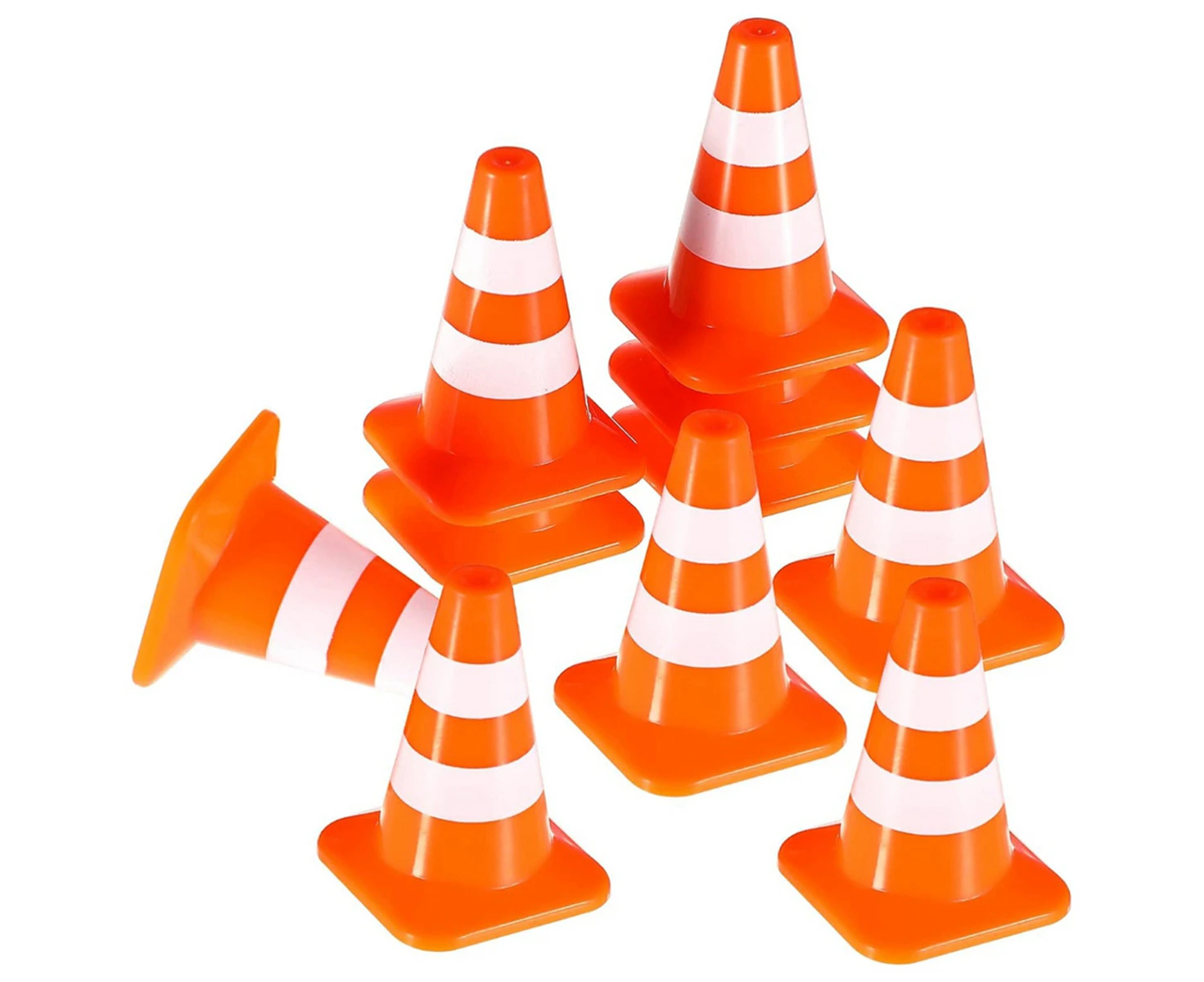 Mini Traffic Cones 10Pcs Miniature Road Cones Construction Cones Kids Traffic Cones Traffic Signs Toys