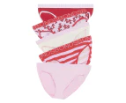 Bonds Girls' Bikini Briefs 5-Pack - Gumball/Pink Stripe