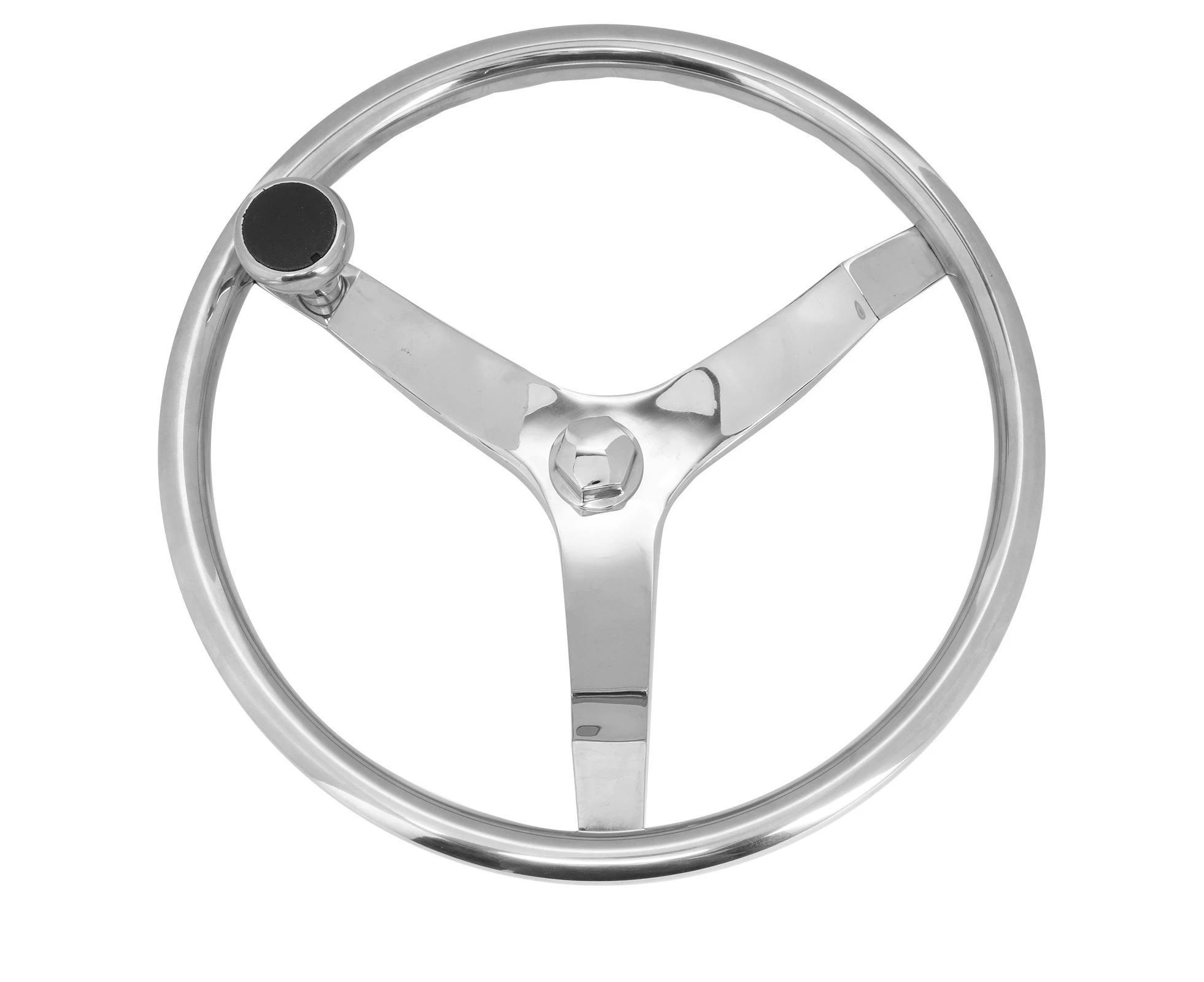 13.5in Boat Steering Wheel 3 Spoke Stainless Steel Rustproof Weatherproof Marine Hardware Accessories