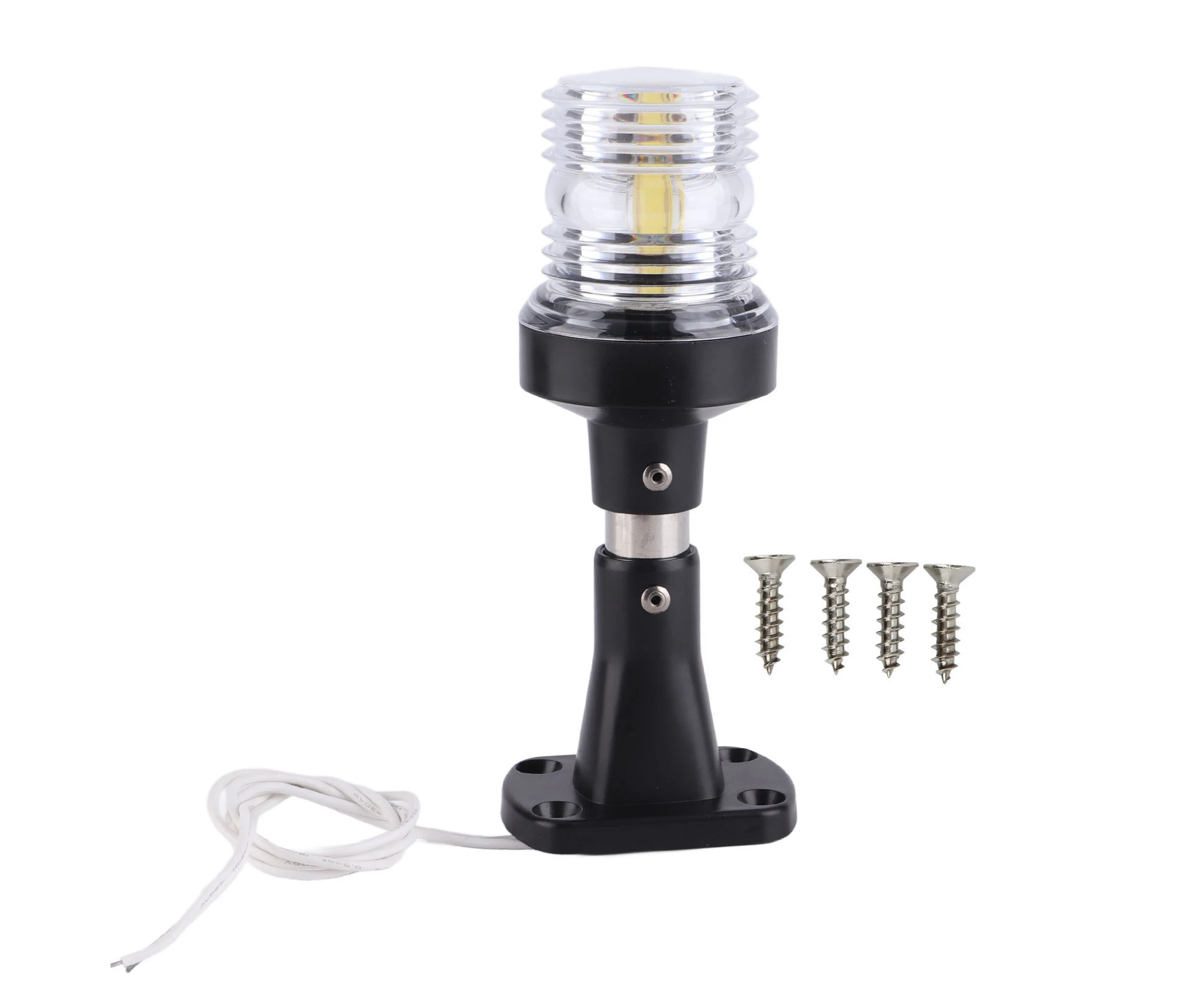 6in Height Boat Navigation Light 3W 3NM Visibility DC12V/24V 5000K 360° Lighting All Around Lamp for Yacht Speedboat