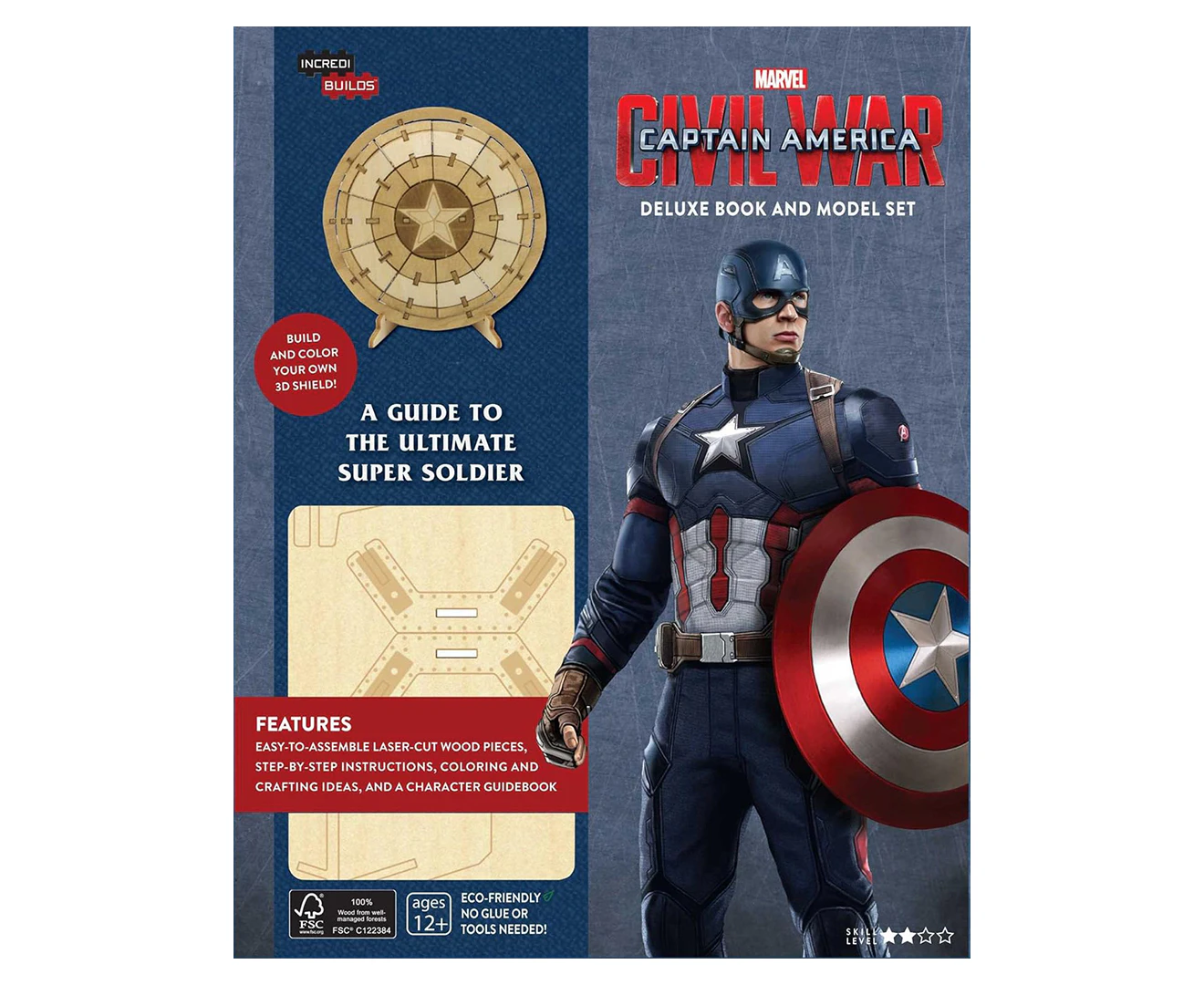 IncrediBuilds Captain America's Shield Deluxe Book & 3D Wood Model