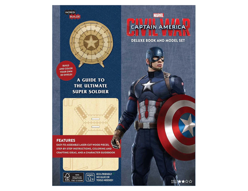 IncrediBuilds Captain America's Shield Deluxe Book & 3D Wood Model