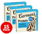 3 x 5pk Carman's Protein Bars Cookies & Cream 200g