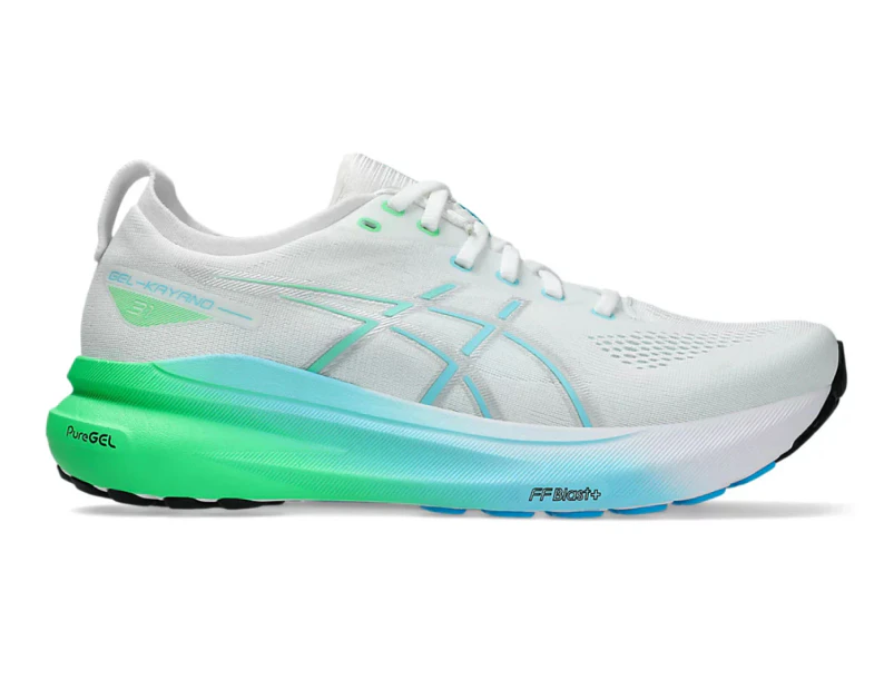 ASICS Men's GEL-Kayano 31 Running Shoes - White/Bright Cyan