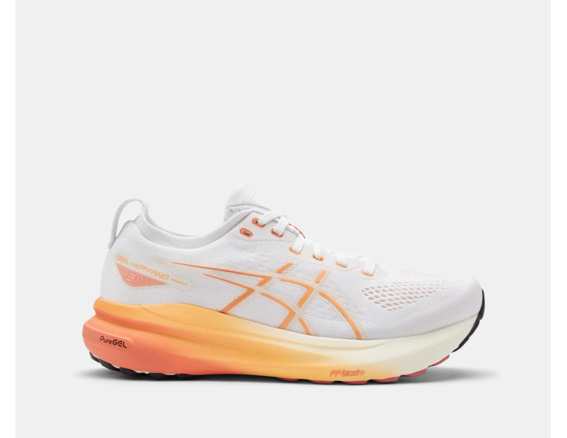 ASICS Women's GEL-Kayano 31 Running Shoes - White/Faded Orange