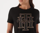 Tommy Hilfiger Women's Crystal Crewneck Tee / T-Shirt / Tshirt - Dark Sable