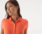 Tommy Hilfiger Women's Slim Fit Short Sleeve Polo Shirt - Coral Blossom