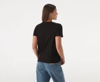 Tommy Hilfiger Women's Crystal Crewneck Tee / T-Shirt / Tshirt - Dark Sable