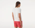 Tommy Hilfiger Women's Script Open Neck Tee / T-Shirt / Tshirt - Optic White