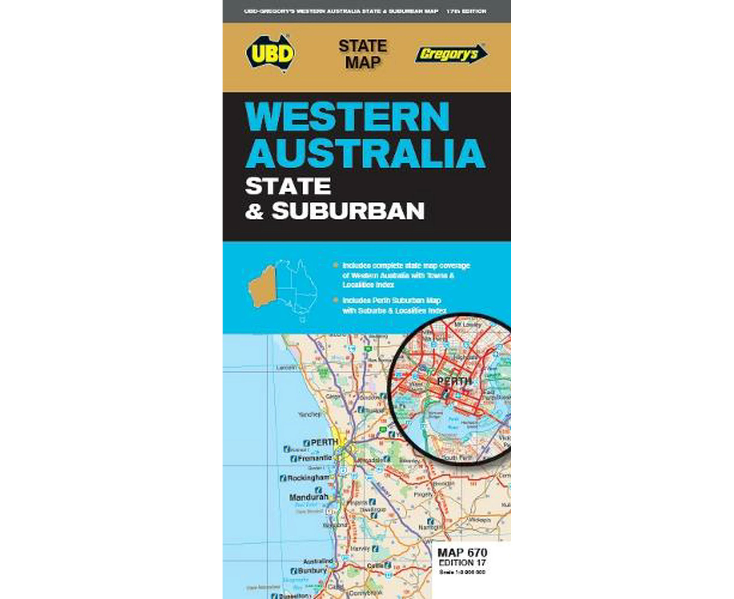 Western Australia State & Suburban Map 670 17th ed