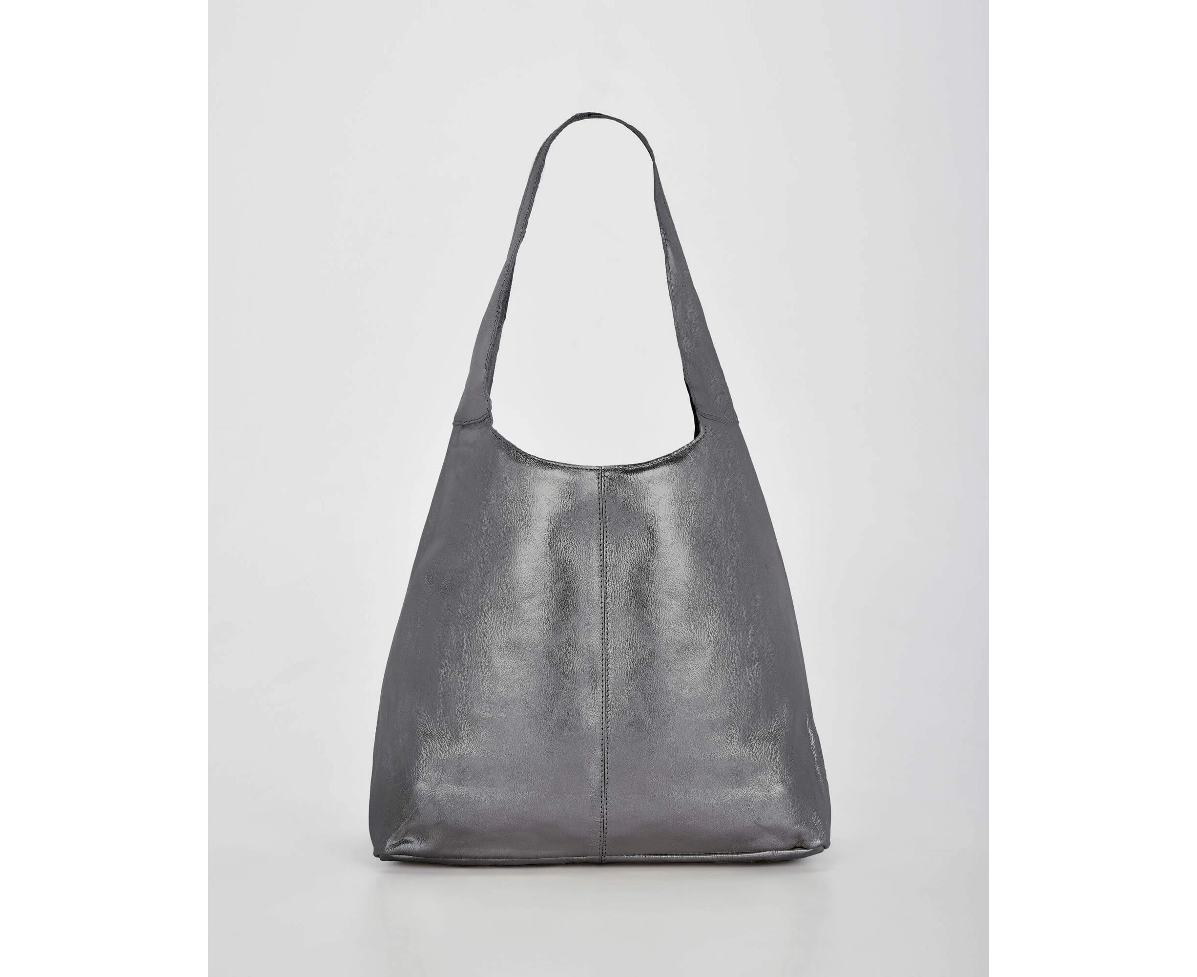 Cobb & Co Lynx Metallic Hobo With Pouch - Pewter