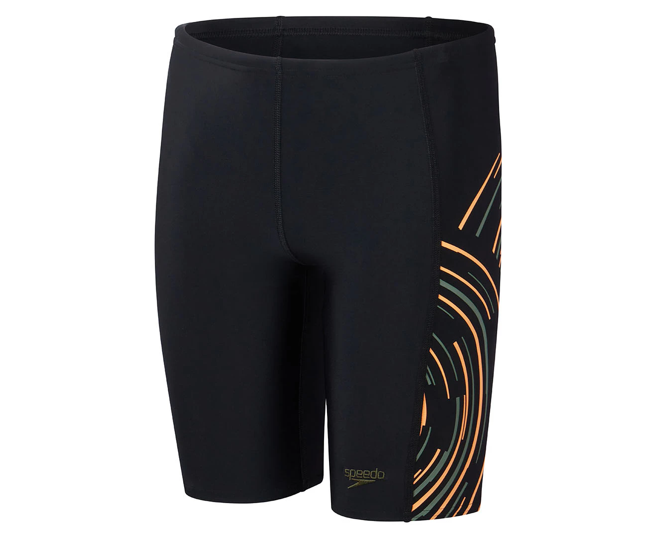 Speedo Boys' Hyperboom Plastisol Jammers - Black/Nectarine/Country Green