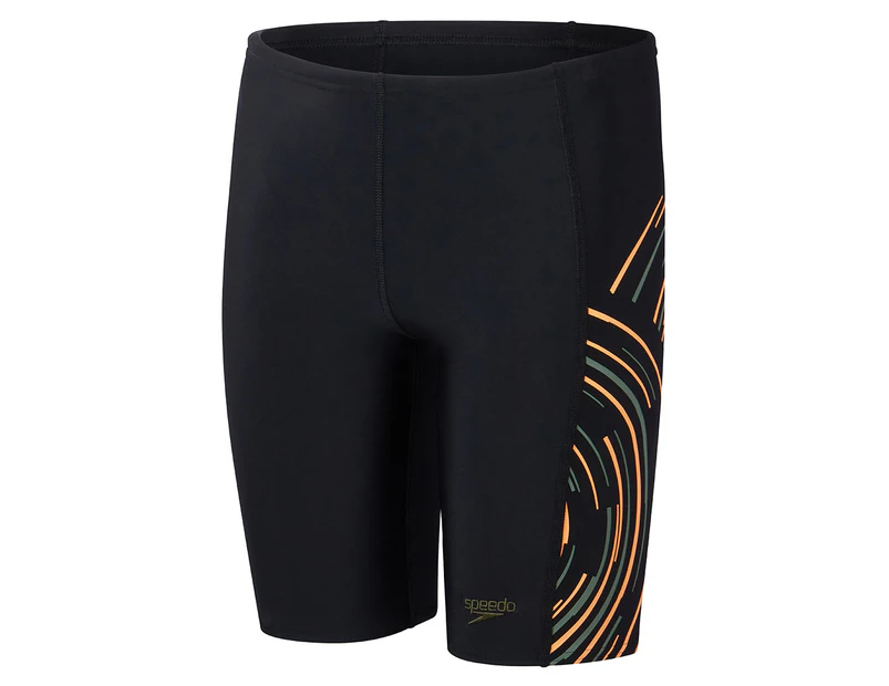 Speedo Boys' Hyperboom Plastisol Jammers - Black/Nectarine/Country Green