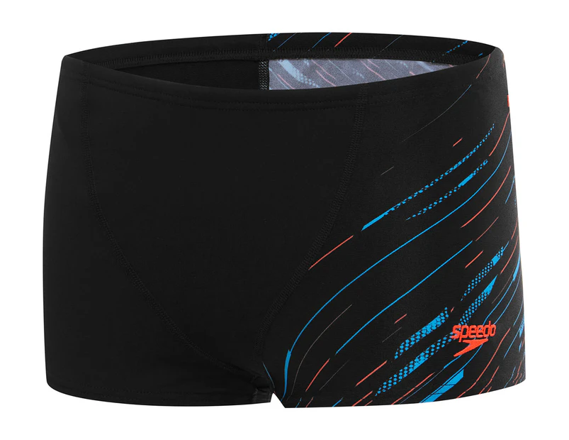 Speedo Boys' Hyperboom V-Cut Aquashorts - Black/Blue/Red