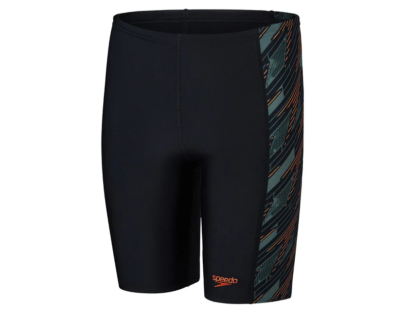 Speedo Boys' Hyperboom Panel Jammers - Black/Country Green/Nectarine