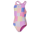 Speedo Girls' Printed Twinstrap One-Piece Swimsuit - Kiki Pink