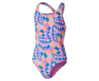 Speedo Girls' Printed Medalist One-Piece Swimsuit - Kiki Pink