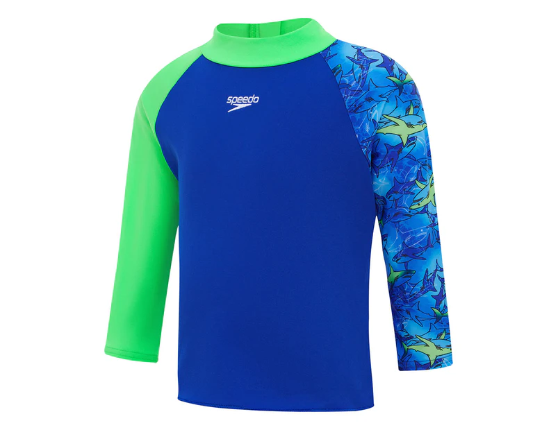 Speedo Toddler Boys' Under The Sea Rash Top -  True Cobalt/Picton Blue/Fluro Green